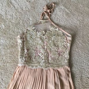 Forever 21 Strapless Pleated Gown with Lace Bodice - Size L